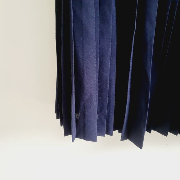 J. Crew Factory Navy Pleated Skirt - Picture 2 of 4
